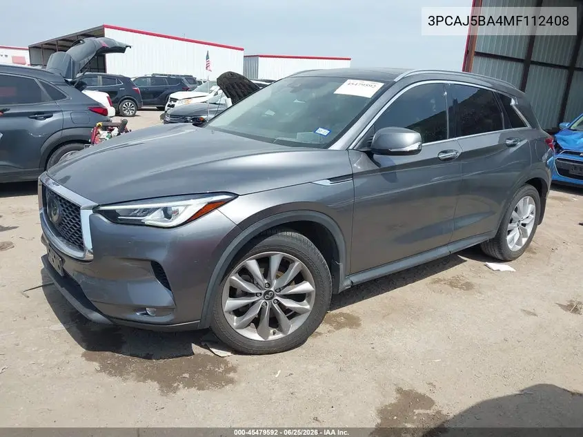 2021 Infiniti Qx50 Luxe VIN: 3PCAJ5BA4MF112408 Lot: 45479592
