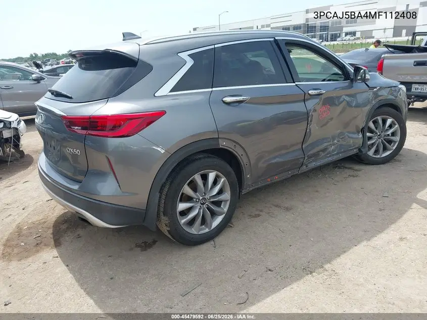 2021 Infiniti Qx50 Luxe VIN: 3PCAJ5BA4MF112408 Lot: 45479592