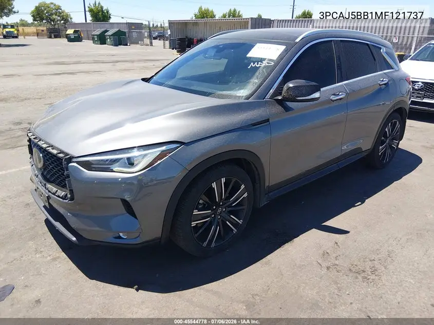2021 Infiniti Qx50 Luxe Awd VIN: 3PCAJ5BB1MF121737 Lot: 45544778
