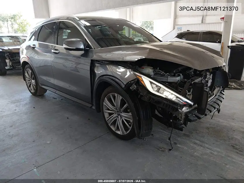2021 Infiniti Qx50 Sensory VIN: 3PCAJ5CA8MF121370 Lot: 45555687