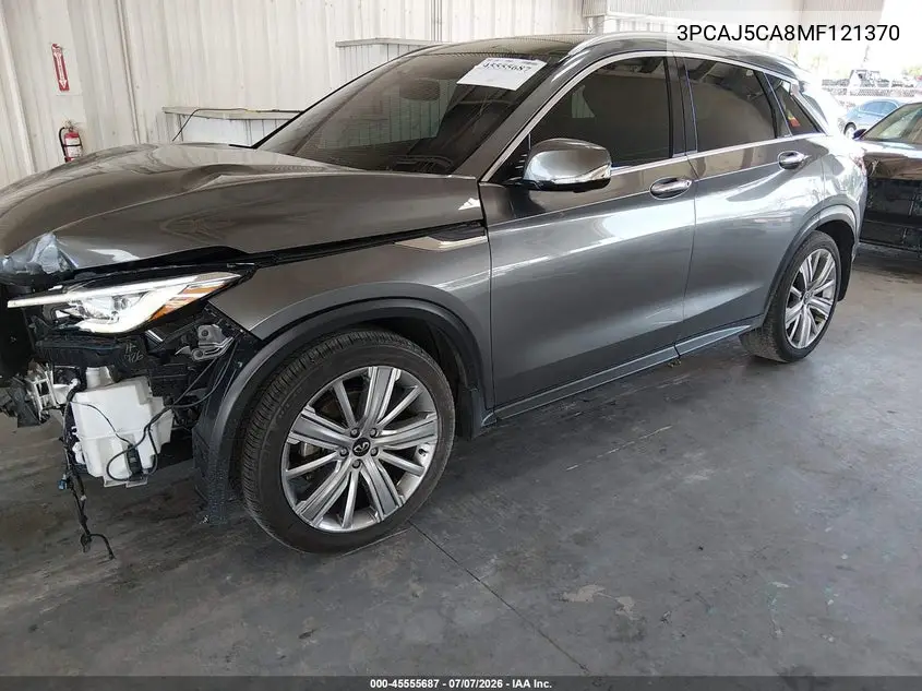 2021 Infiniti Qx50 Sensory VIN: 3PCAJ5CA8MF121370 Lot: 45555687
