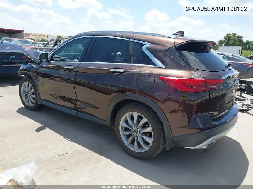 2021 Infiniti Qx50 Luxe VIN: 3PCAJ5BA4MF108102 Lot: 45588712