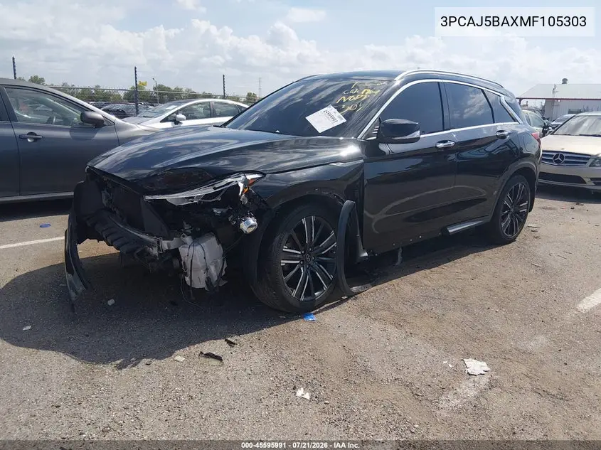 2021 Infiniti Qx50 Luxe VIN: 3PCAJ5BAXMF105303 Lot: 45595991