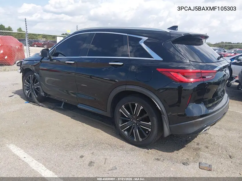 2021 Infiniti Qx50 Luxe VIN: 3PCAJ5BAXMF105303 Lot: 45595991