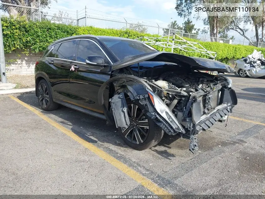 2021 Infiniti Qx50 Luxe VIN: 3PCAJ5BA5MF110134 Lot: 45673123