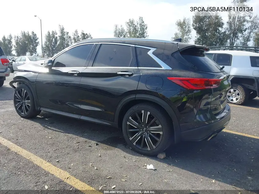 2021 Infiniti Qx50 Luxe VIN: 3PCAJ5BA5MF110134 Lot: 45673123