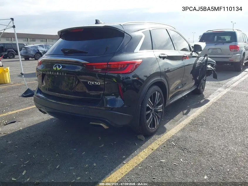 2021 Infiniti Qx50 Luxe VIN: 3PCAJ5BA5MF110134 Lot: 45673123