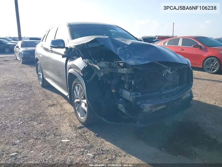 2022 Infiniti Qx50 Luxe VIN: 3PCAJ5BA6NF106238 Lot: 45544591