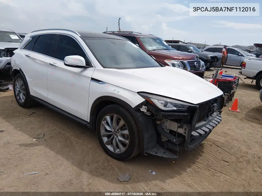 2022 Infiniti Qx50 Luxe VIN: 3PCAJ5BA7NF112016 Lot: 45564117