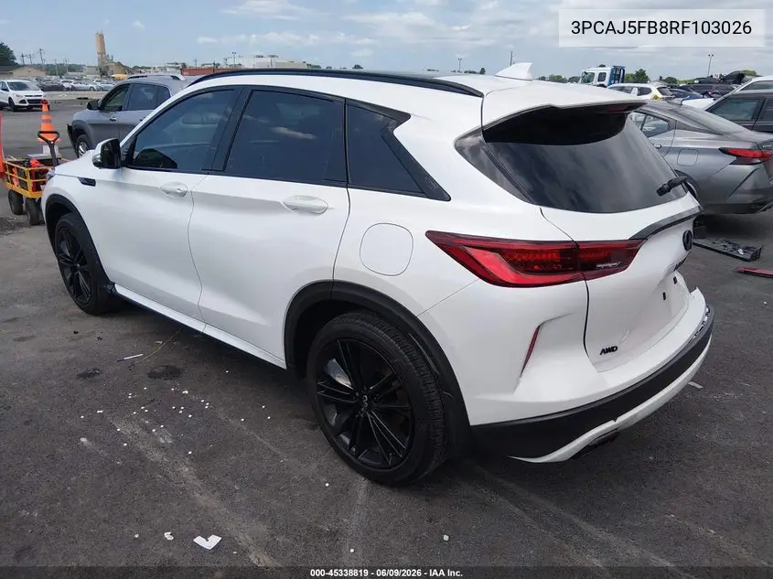 2024 Infiniti Qx50 Sport Awd VIN: 3PCAJ5FB8RF103026 Lot: 45338819