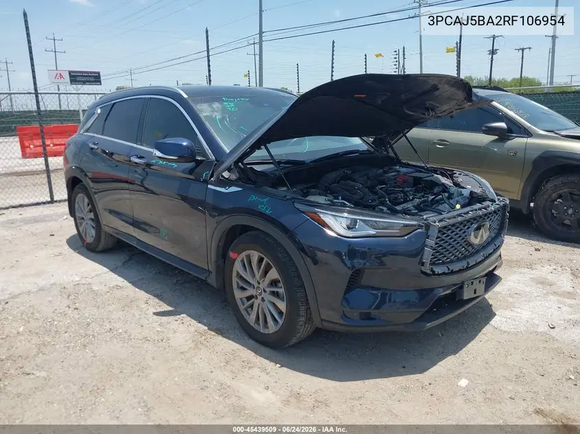 2024 Infiniti Qx50 Luxe VIN: 3PCAJ5BA2RF106954 Lot: 45439509