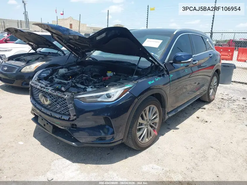 2024 Infiniti Qx50 Luxe VIN: 3PCAJ5BA2RF106954 Lot: 45439509