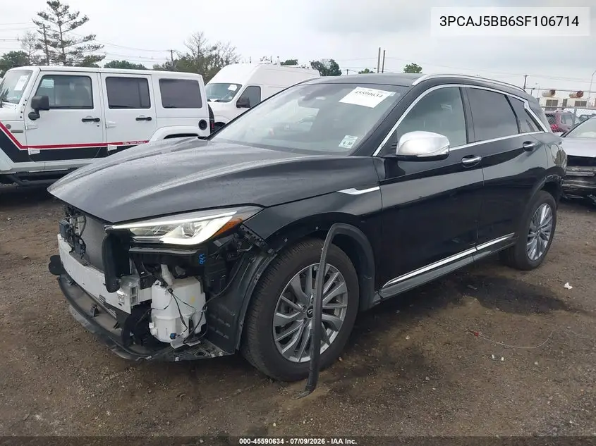 2025 Infiniti Qx50 Luxe Awd VIN: 3PCAJ5BB6SF106714 Lot: 45590634