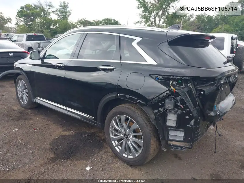 2025 Infiniti Qx50 Luxe Awd VIN: 3PCAJ5BB6SF106714 Lot: 45590634