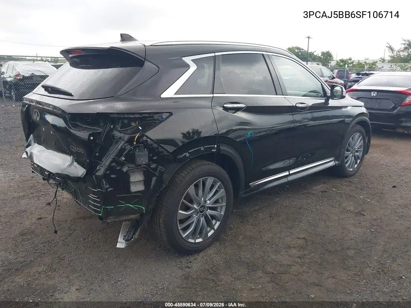 2025 Infiniti Qx50 Luxe Awd VIN: 3PCAJ5BB6SF106714 Lot: 45590634