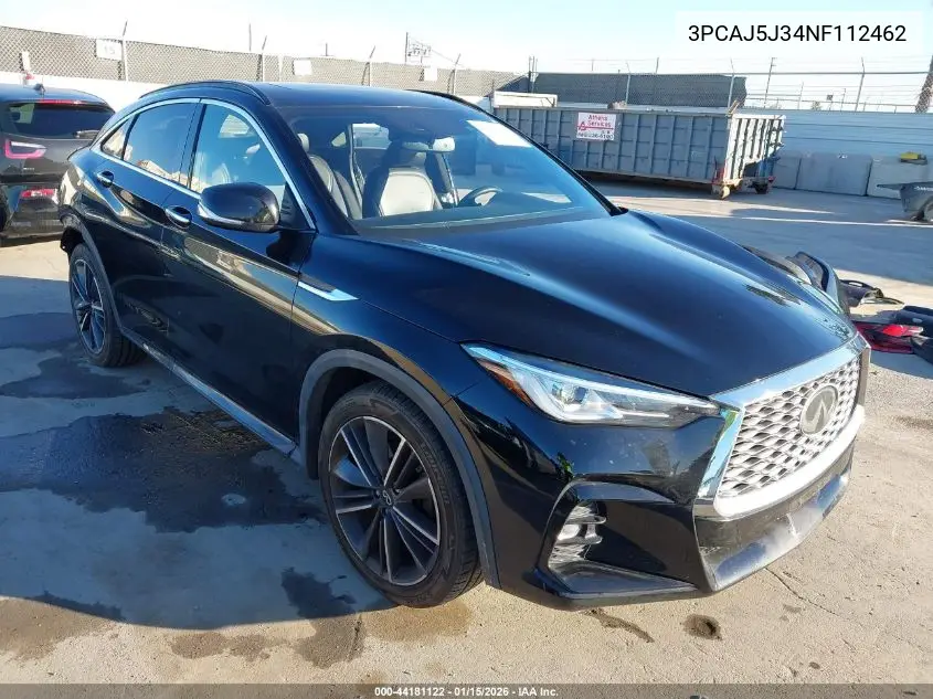2022 Infiniti Qx55 Luxe Awd VIN: 3PCAJ5J34NF112462 Lot: 44181122