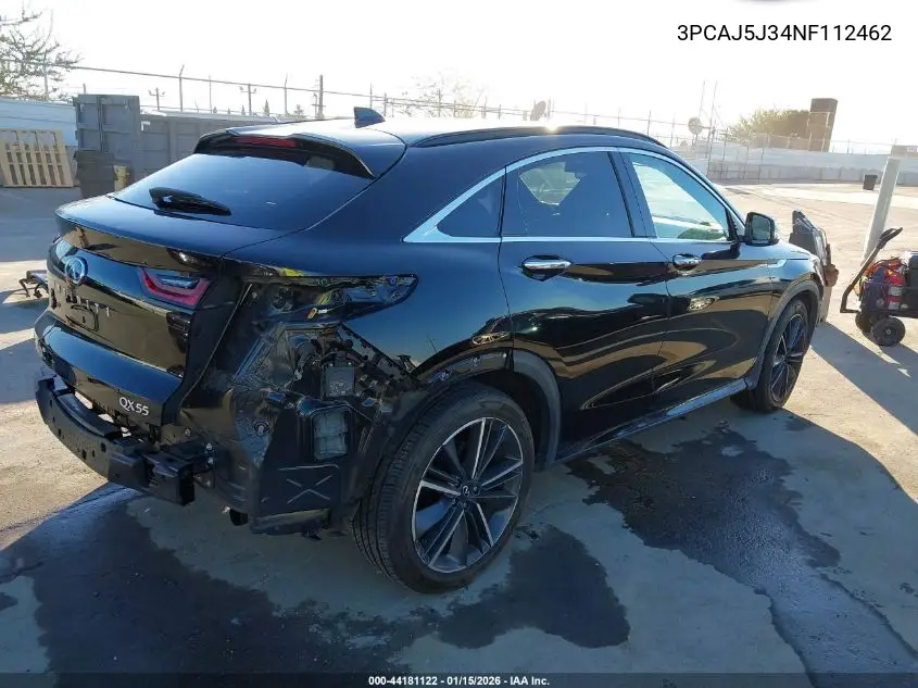 2022 Infiniti Qx55 Luxe Awd VIN: 3PCAJ5J34NF112462 Lot: 44181122