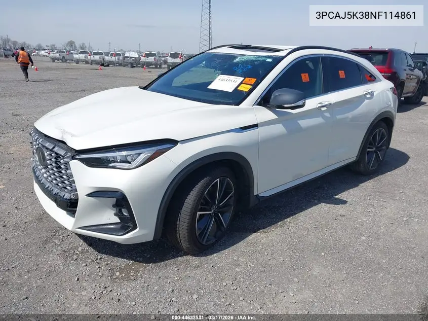 2022 Infiniti Qx55 Essential Awd VIN: 3PCAJ5K38NF114861 Lot: 44633531