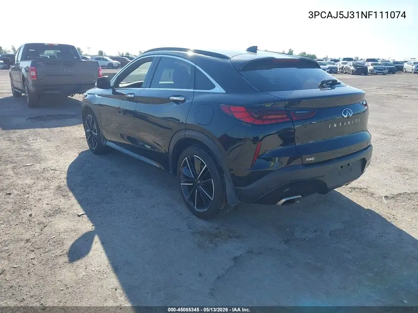 2022 Infiniti Qx55 Luxe Awd VIN: 3PCAJ5J31NF111074 Lot: 45085345