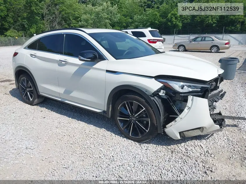 2022 Infiniti Qx55 Luxe Awd VIN: 3PCAJ5J32NF112539 Lot: 45118088