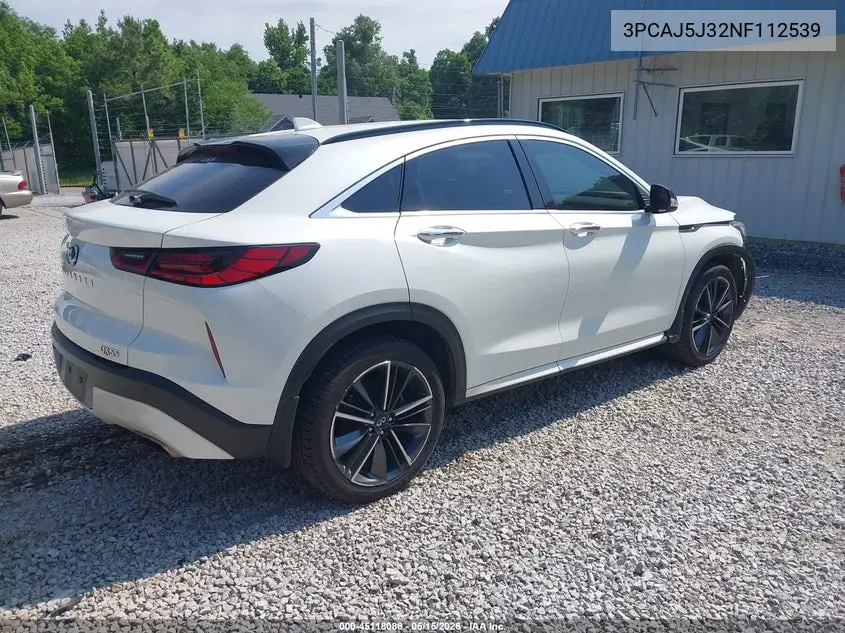 2022 Infiniti Qx55 Luxe Awd VIN: 3PCAJ5J32NF112539 Lot: 45118088