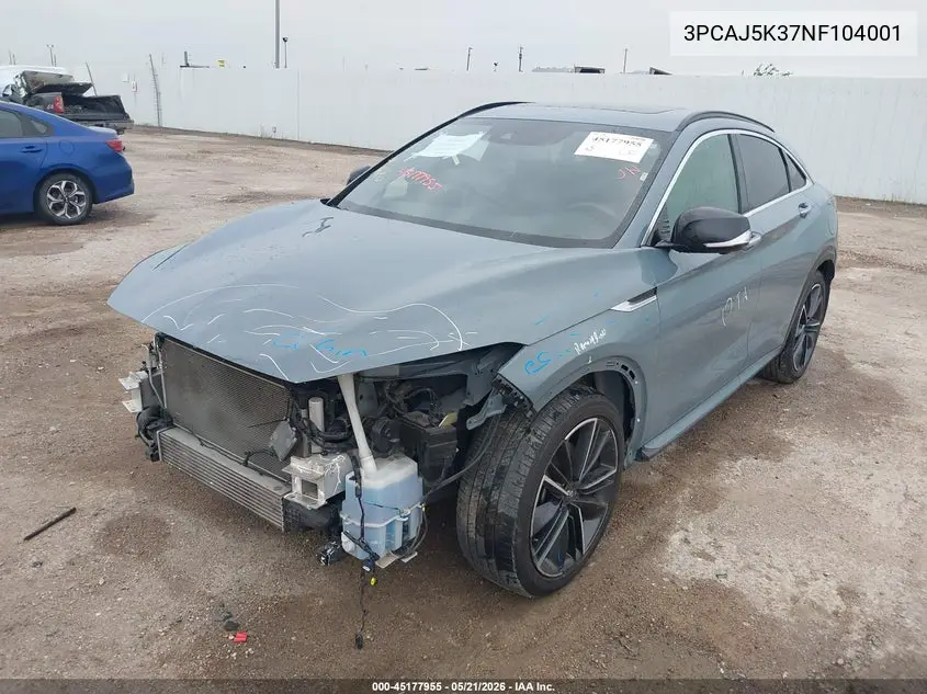 2022 Infiniti Qx55 Essential Awd VIN: 3PCAJ5K37NF104001 Lot: 45177955