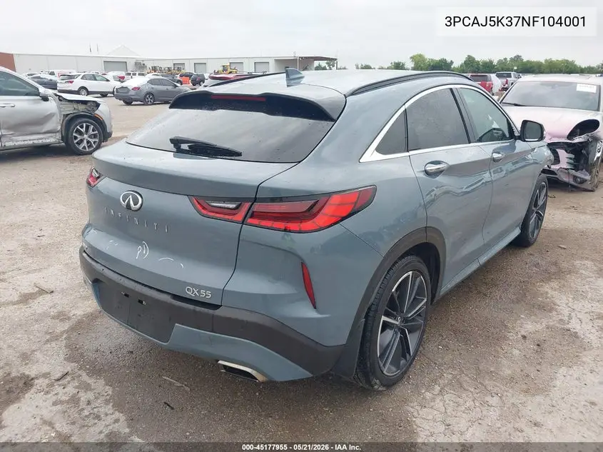 2022 Infiniti Qx55 Essential Awd VIN: 3PCAJ5K37NF104001 Lot: 45177955