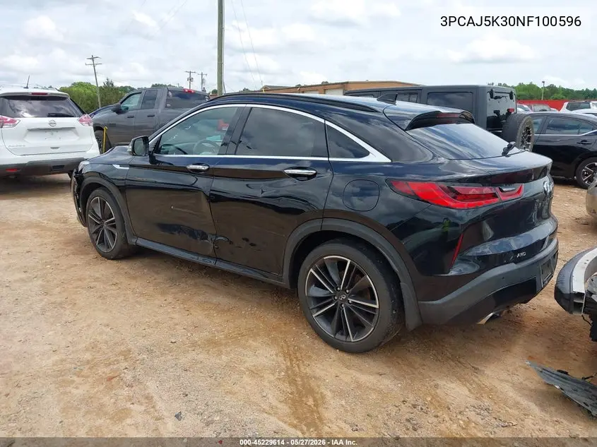 2022 Infiniti Qx55 Essential Awd VIN: 3PCAJ5K30NF100596 Lot: 45229614