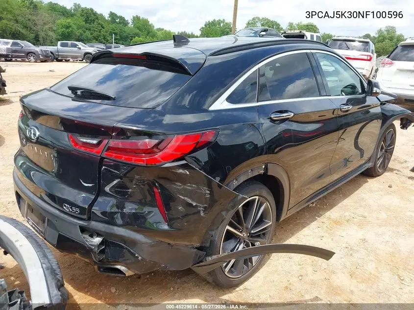 2022 Infiniti Qx55 Essential Awd VIN: 3PCAJ5K30NF100596 Lot: 45229614