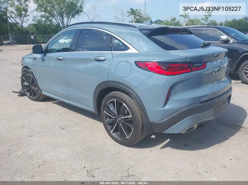 2022 Infiniti Qx55 Luxe Awd VIN: 3PCAJ5J33NF105227 Lot: 45412024