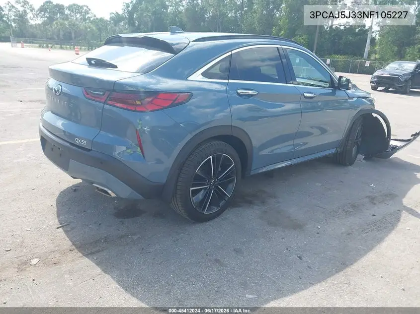 2022 Infiniti Qx55 Luxe Awd VIN: 3PCAJ5J33NF105227 Lot: 45412024