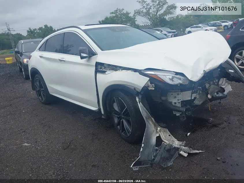 2022 Infiniti Qx55 Luxe Awd VIN: 3PCAJ5J31NF101676 Lot: 45443156