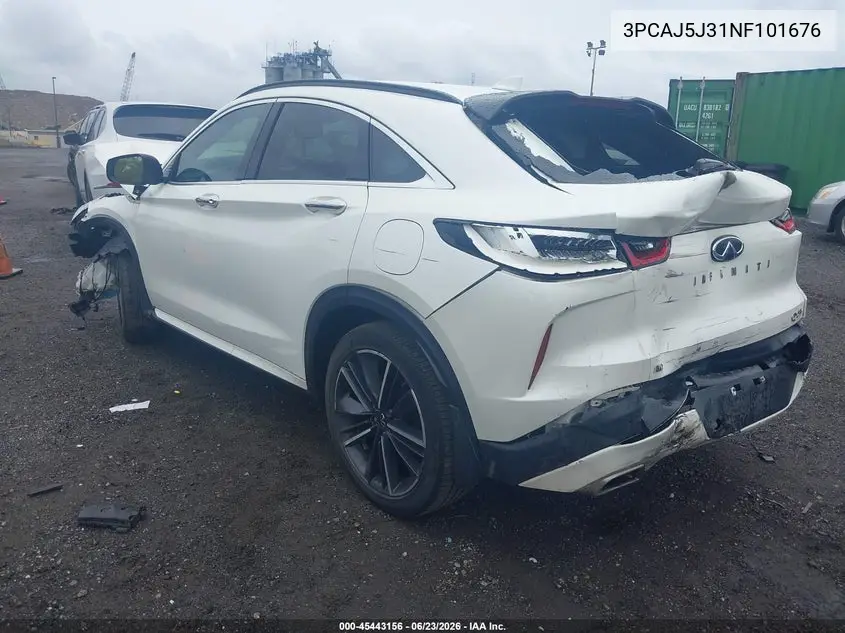 2022 Infiniti Qx55 Luxe Awd VIN: 3PCAJ5J31NF101676 Lot: 45443156