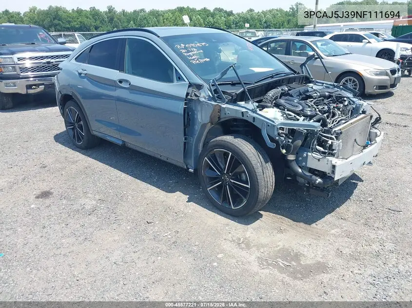 2022 Infiniti Qx55 Luxe Awd VIN: 3PCAJ5J39NF111694 Lot: 45577221