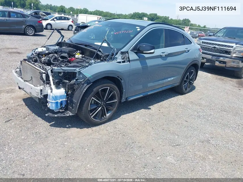 2022 Infiniti Qx55 Luxe Awd VIN: 3PCAJ5J39NF111694 Lot: 45577221