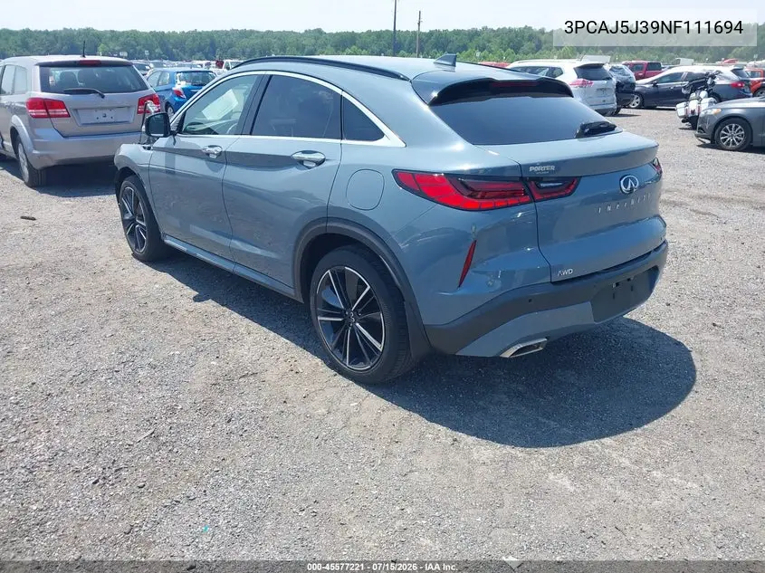 2022 Infiniti Qx55 Luxe Awd VIN: 3PCAJ5J39NF111694 Lot: 45577221