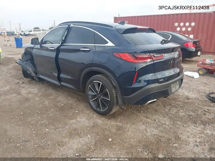 2023 Infiniti Qx55 Essential Awd VIN: 3PCAJ5KRXPF112438 Lot: 44964527