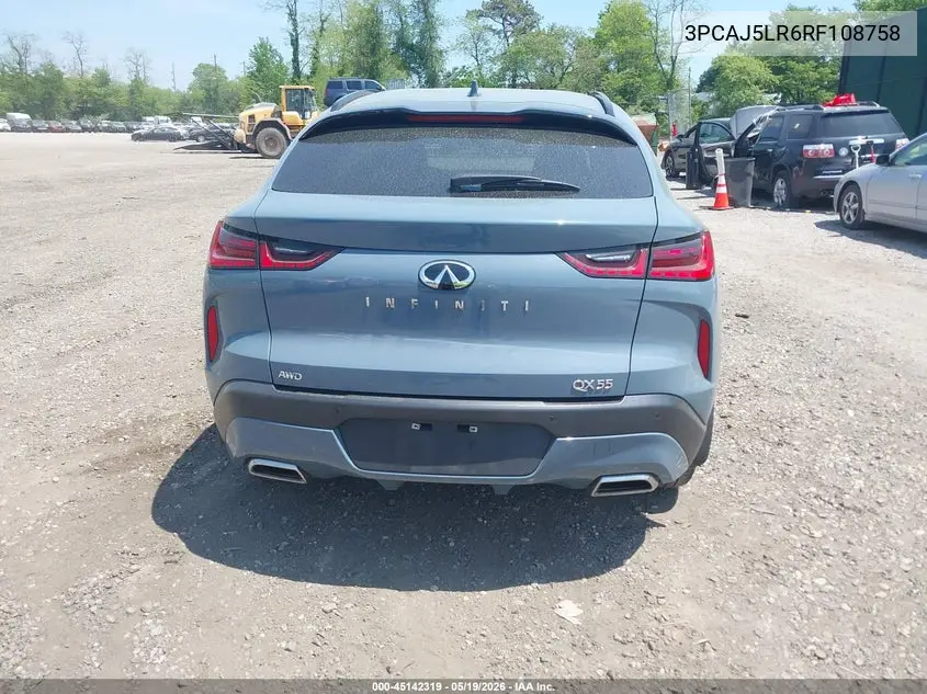 2024 Infiniti Qx55 Sensory Awd VIN: 3PCAJ5LR6RF108758 Lot: 45142319