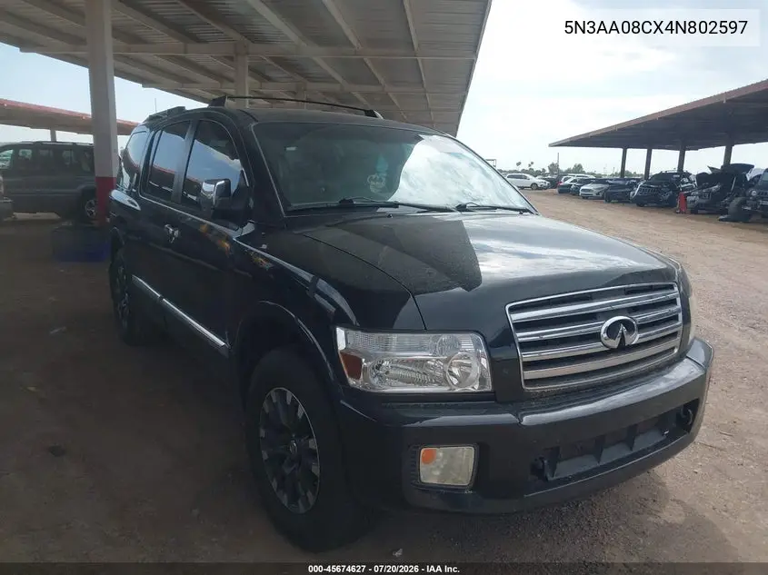 2004 Infiniti Qx56 VIN: 5N3AA08CX4N802597 Lot: 45674627