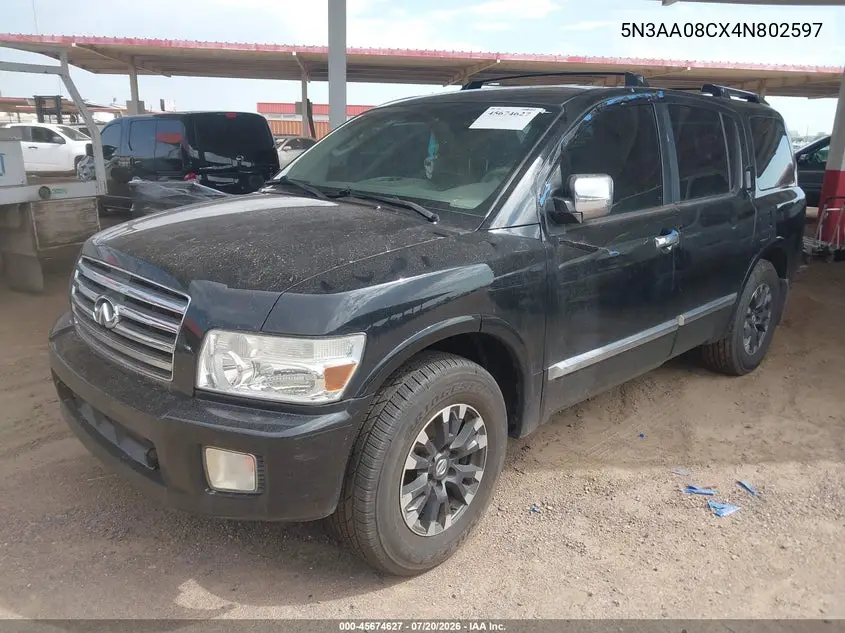2004 Infiniti Qx56 VIN: 5N3AA08CX4N802597 Lot: 45674627