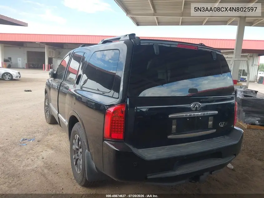 2004 Infiniti Qx56 VIN: 5N3AA08CX4N802597 Lot: 45674627