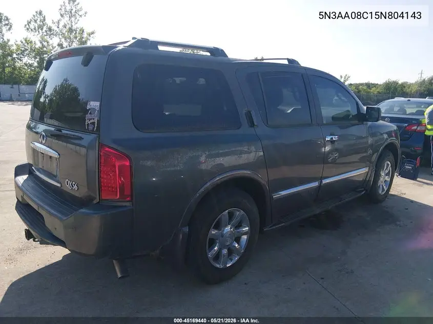 2005 Infiniti Qx56 VIN: 5N3AA08C15N804143 Lot: 45169440
