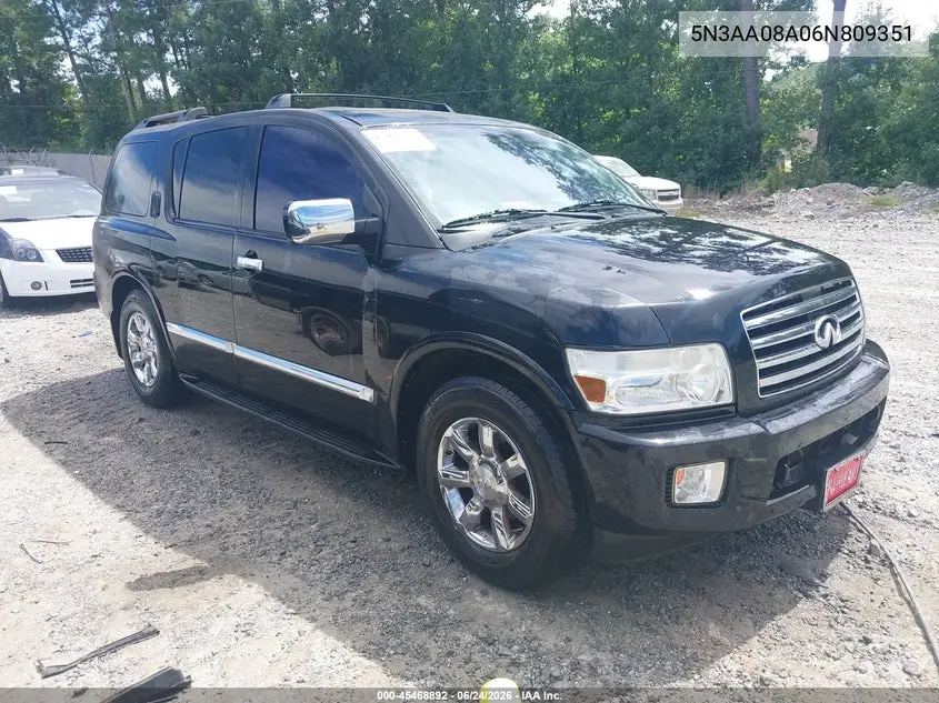 2006 Infiniti Qx56 VIN: 5N3AA08A06N809351 Lot: 45468892