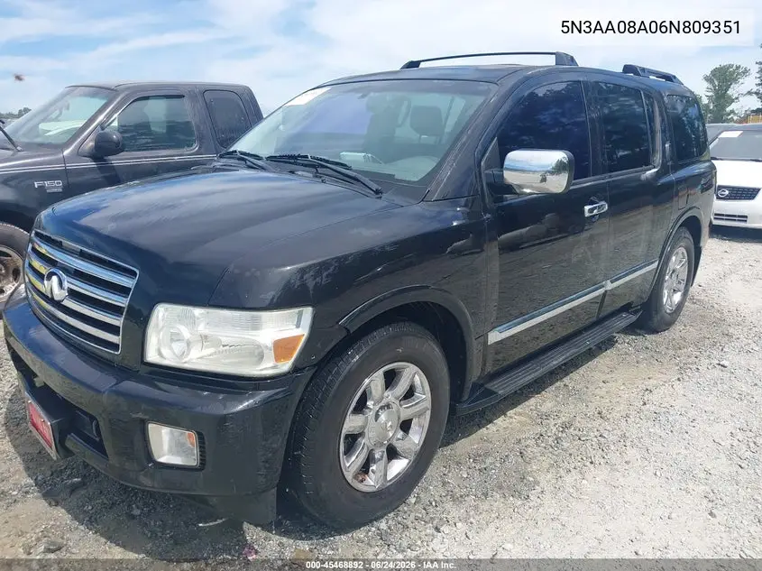 2006 Infiniti Qx56 VIN: 5N3AA08A06N809351 Lot: 45468892