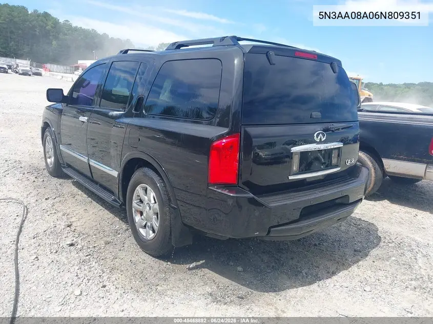 2006 Infiniti Qx56 VIN: 5N3AA08A06N809351 Lot: 45468892