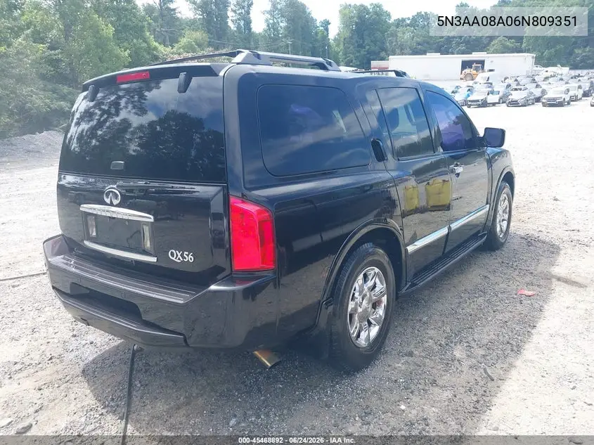 2006 Infiniti Qx56 VIN: 5N3AA08A06N809351 Lot: 45468892