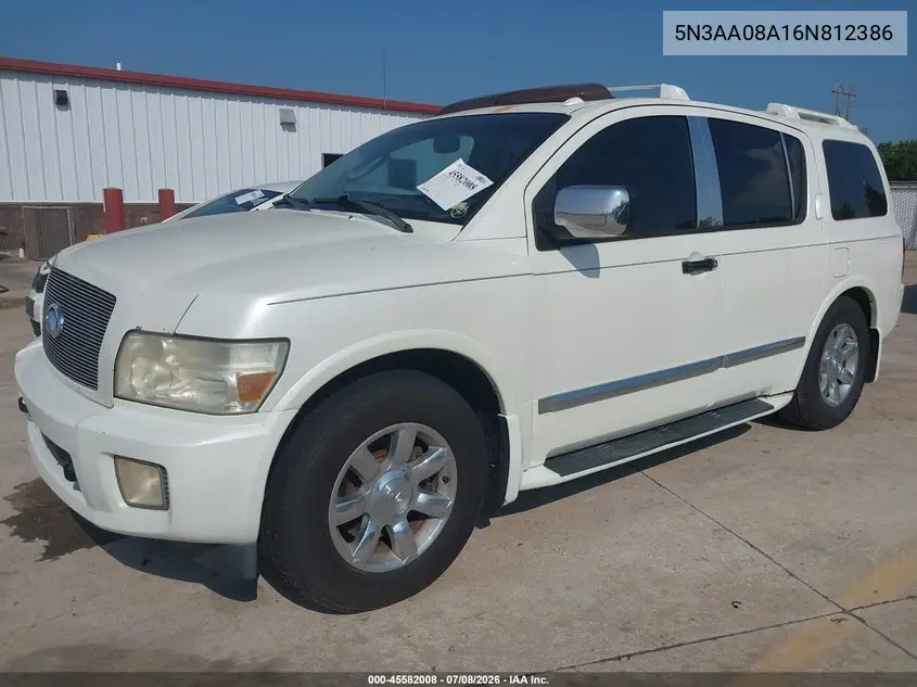 2006 Infiniti Qx56 VIN: 5N3AA08A16N812386 Lot: 45582008