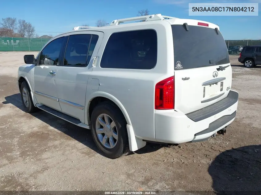 2007 Infiniti Qx56 VIN: 5N3AA08C17N804212 Lot: 44652229