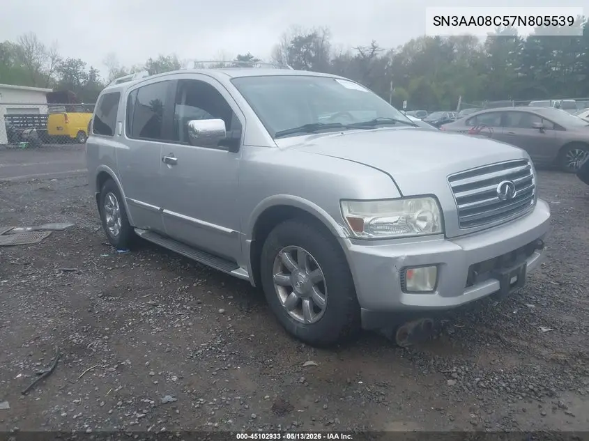2007 Infiniti Qx56 VIN: 5N3AA08C57N805539 Lot: 45102933