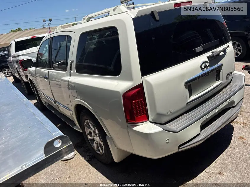 2007 Infiniti Qx56 VIN: 5N3AA08A97N805560 Lot: 45123241